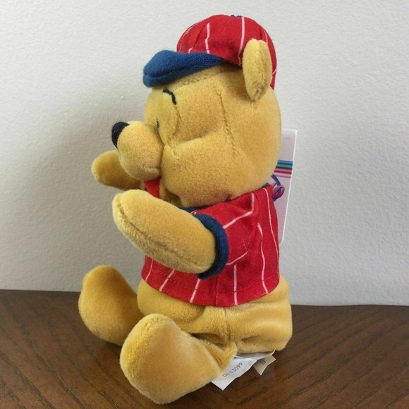 Baseball Pooh Mini Bean Bag Winnie Pooh Disney Store Stuffed Plush Toy 8" - Picture 6 of 9